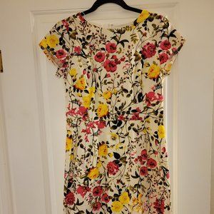 Adrianna Papell Floral Short Sleeve Dress, Size 8